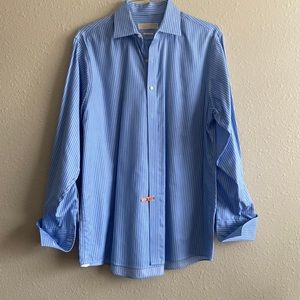 Michael Michael Kors blue striped button up French cuffs